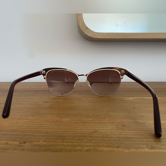 Marc by Marc Jacobs Maroon Gradient Cat Eye Sunglasses with Rose Gold Accent - Picture 6 of 6